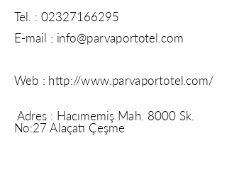 Parvaport Otel iletiim bilgileri